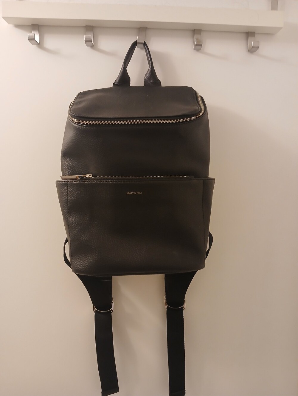 Matt & Nat Black Vegan Leather Backpack